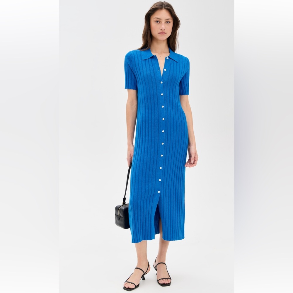 Alex Mill Vibrant Blue Ribbed Midi Dress
